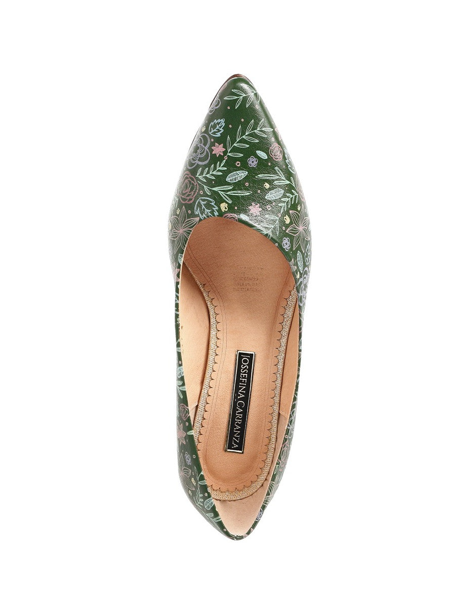 ZAPATILLA DE PIEL JOSSEFINA 01 FLORES