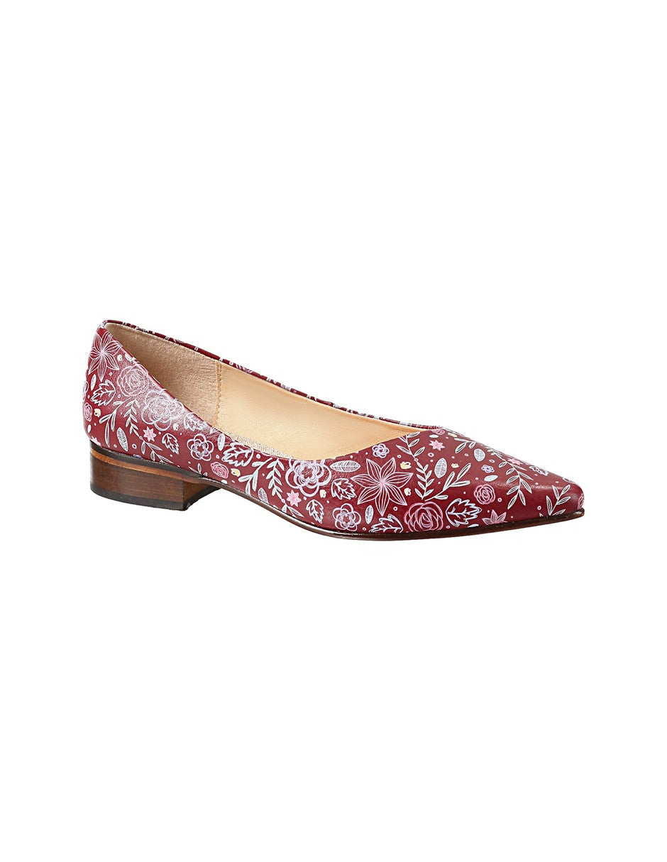 ZAPATILLA DE PIEL JOSSEFINA 01 FLORES