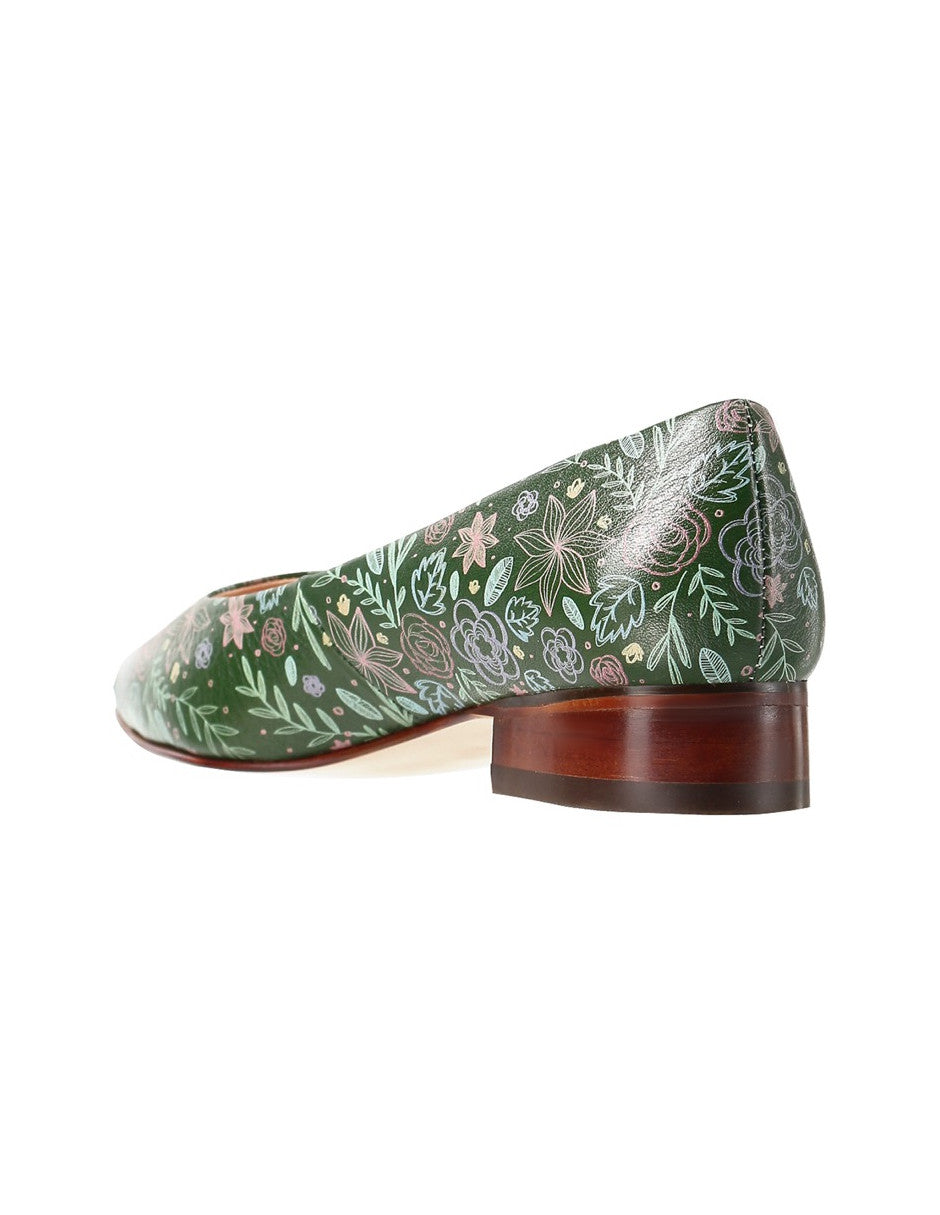 ZAPATILLA DE PIEL JOSSEFINA 01 FLORES