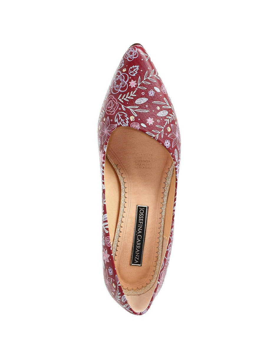 ZAPATILLA DE PIEL JOSSEFINA 01 FLORES