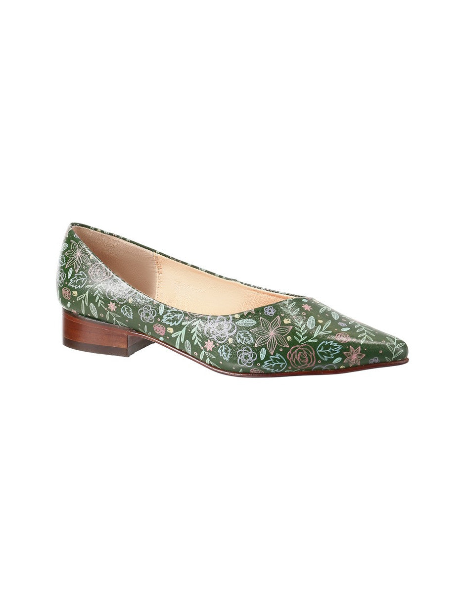 ZAPATILLA DE PIEL JOSSEFINA 01 FLORES