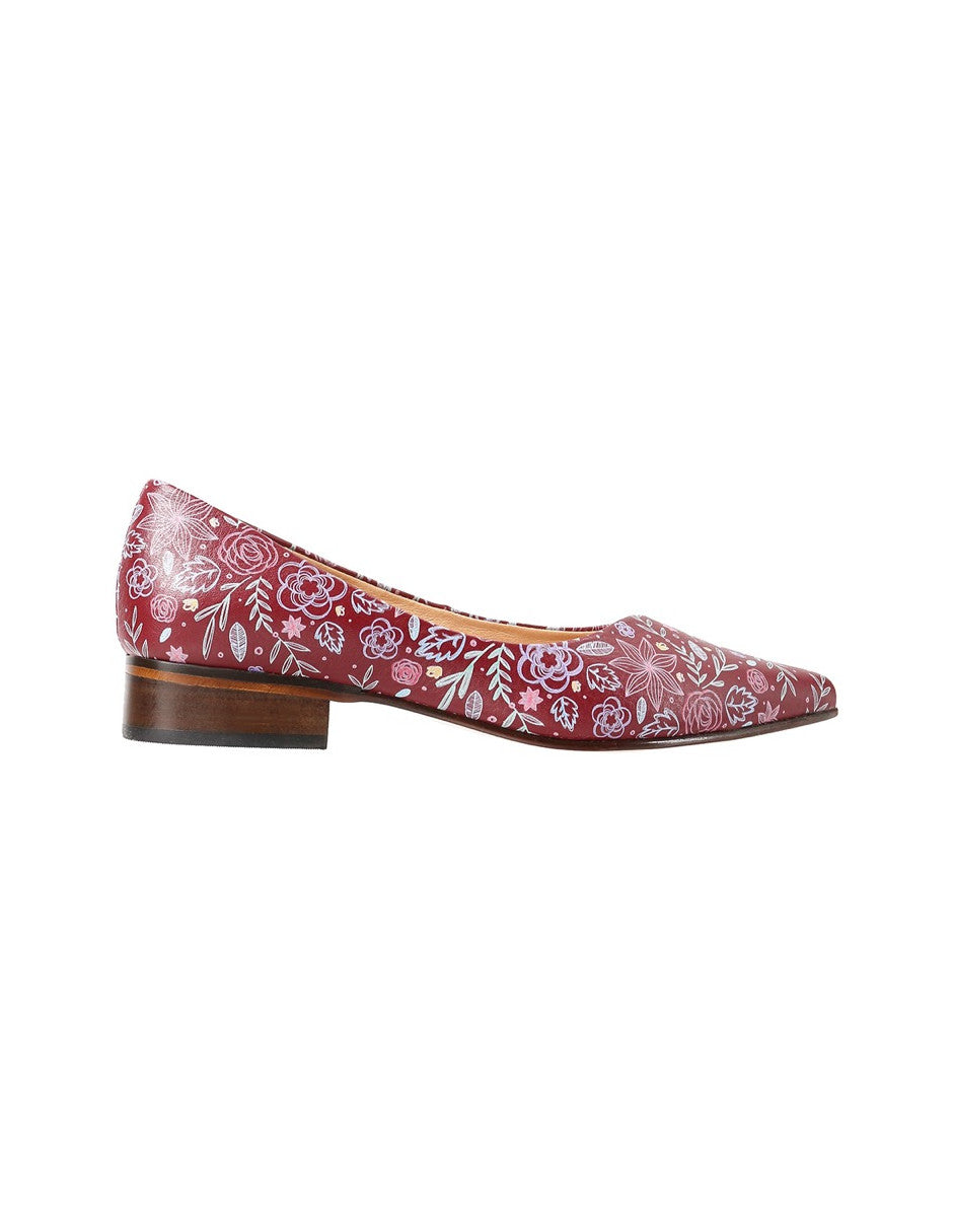 ZAPATILLA DE PIEL JOSSEFINA 01 FLORES