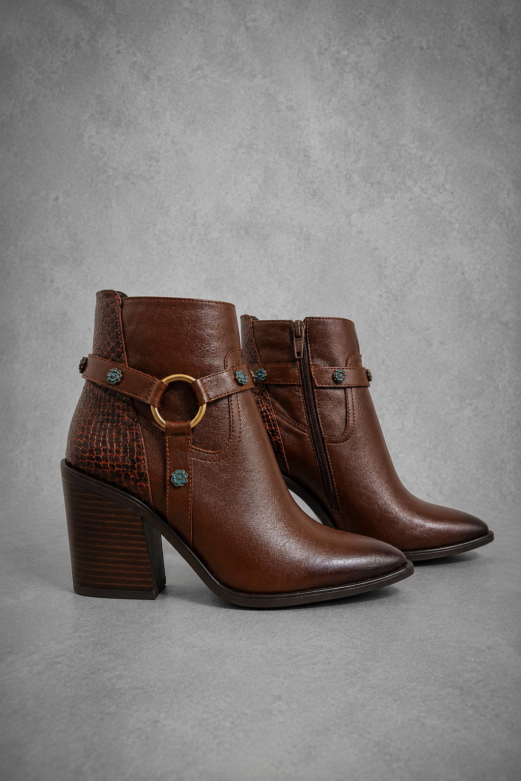 BOTIN VAQUERO DE PIEL PARA DAMA TACON ACUBANADO ALLAN 080