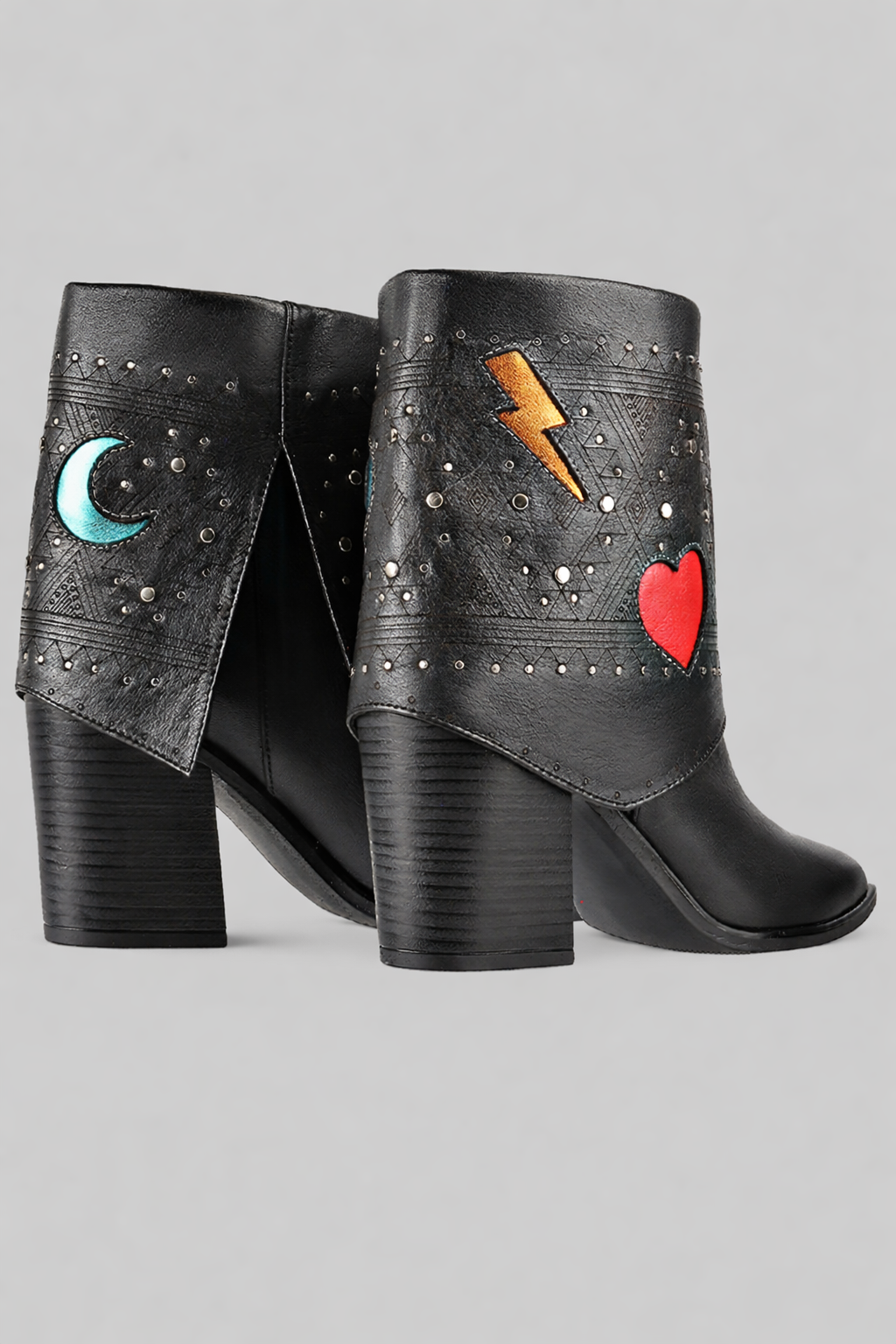 Bota en piel estilo western-rock  
